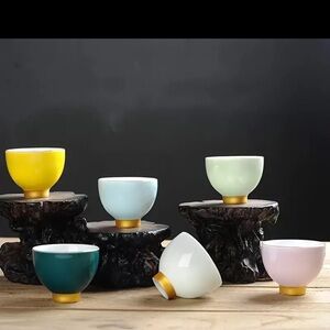 Rainbow teacup set